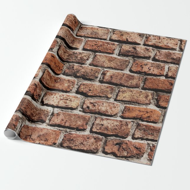 Papier Cadeau Mur Brown en brique à la lumière du jour (Déroulé)
