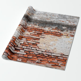 Papier Cadeau  mur de briques sur la route abandonnée, abstraite