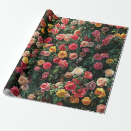 Papier Cadeau mur de fleurs