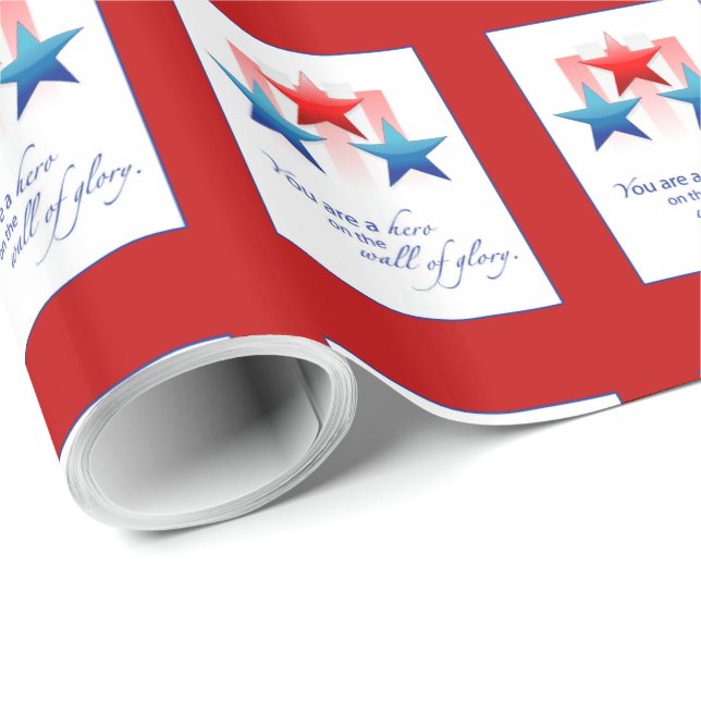 Papier Cadeau Mur de gloire de héros patriotique, armée Merci (Coin rond)