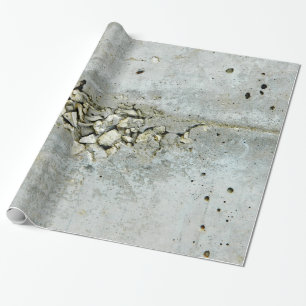 Papier Cadeau Mur en béton criqué avec de petites pierres
