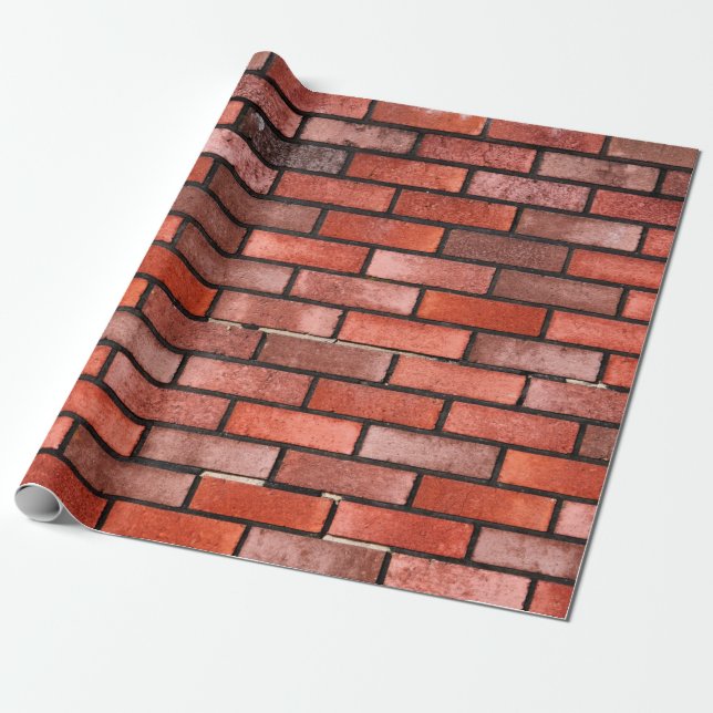 Papier Cadeau Mur en brique rouge, arrière - plan en brique roug (Déroulé)