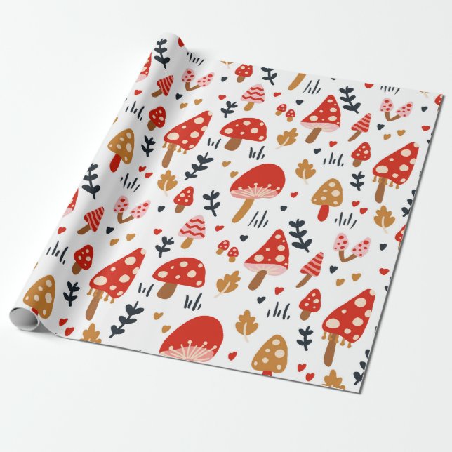 Papier Cadeau Mushroom Woodland Kathrin Legg Baby Kids (Déroulé)