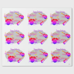 Papier Cadeau Musicien Graphic Enveloppe Cadeau Arc-en-ciel HAMb