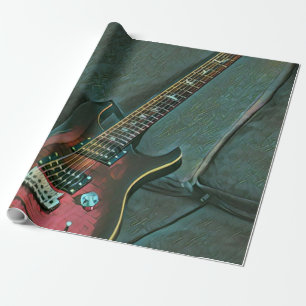Papier Cadeau musicien guitare amoureux cadeau