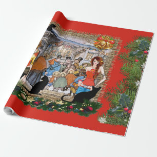 Papier Cadeau Musiciens dans le vieux Amsterdam pendant Noël