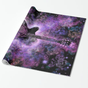 Papier Cadeau Musique guitare romantique - Magie
