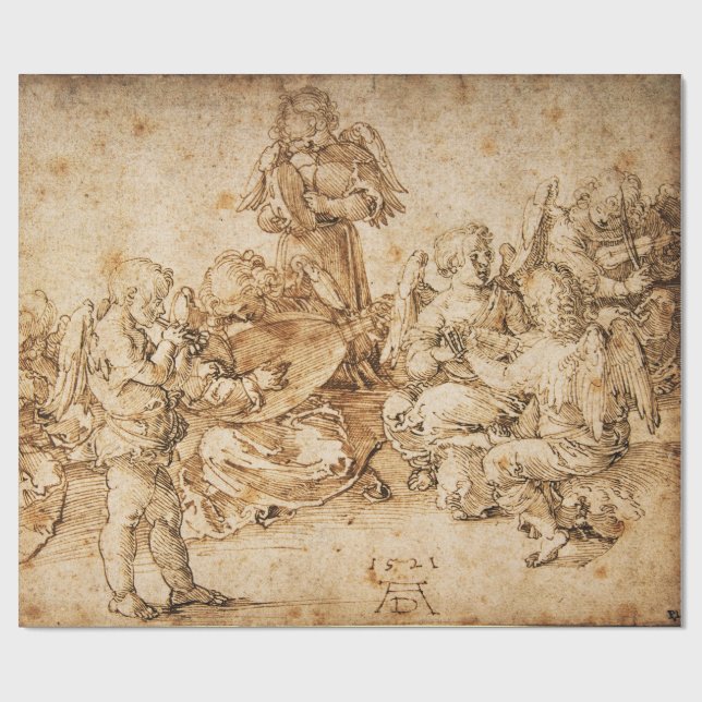 Papier Cadeau Musique Making Angels par Albrecht Durer (Plat)
