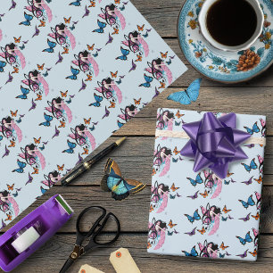 Papier Cadeau Musique Note Papillons Fairy