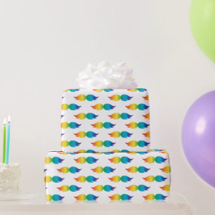 Papier Cadeau Mustache arc-en-ciel