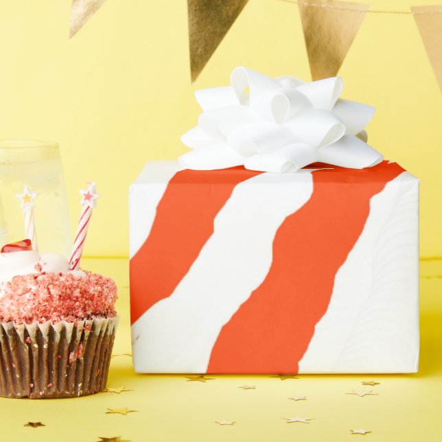 Papier Cadeau MVB Tiger Stripes Design - Orange et blanc (Fête d'anniversaire)