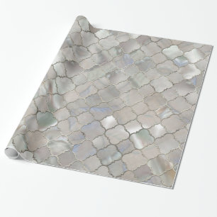 Papier Cadeau Nacre marocaine de motif de Quatrefoil