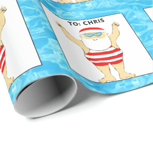 Papier Cadeau nage nage cadeau de vacances nageur