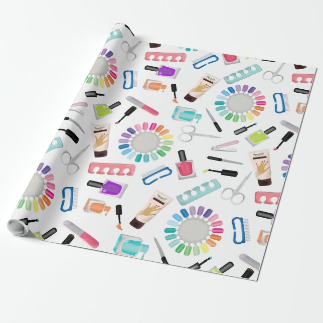 Papier Cadeau Nails Manicure Pedicure Beauty Salon  (Déroulé)