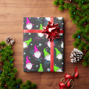 Papier Cadeau Nains de patinage rétro néon des années 80