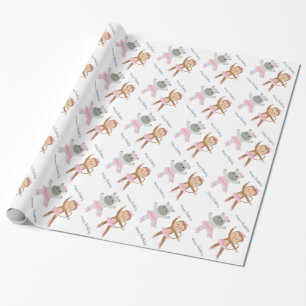Papier Cadeau Naissance de Safari Ballerina