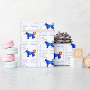 Papier Cadeau Naissance du chien de Terre-Neuve