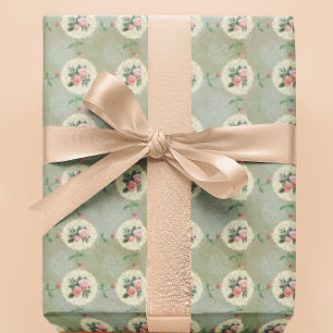 Papier Cadeau Napperon aux roses victoriennes vintage 