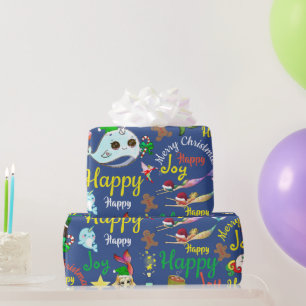 Papier Cadeau Narwhal, Sirène, Unicorne Nom(s) personnalisé(s) N