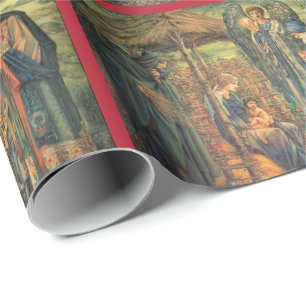 Papier Cadeau Nativité Bébé Jésus Ange 3 Rois Image détaillée