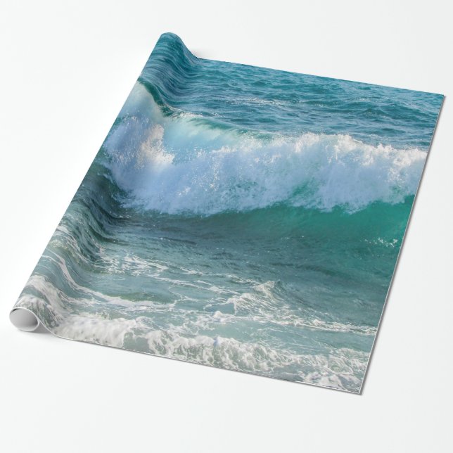 Papier Cadeau Nature nautique d'océan de bord de mer (Déroulé)