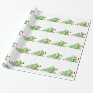 Papier Cadeau Naughty Chat Christmas Tree Funny Humour de vacanc