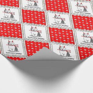 Papier Cadeau Naughty Devil Old English Sheepdog (Gris 1)