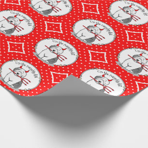 Papier Cadeau Naughty Devil Old English Sheepdog (Gris 1)