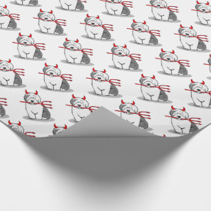 Papier Cadeau Naughty Devil Old English Sheepdog (Gris 1)