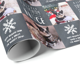Papier Cadeau Naughty et Nice   Custom 2 Photo Pet Dog