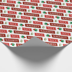 Papier Cadeau Naughty et Nice Noël