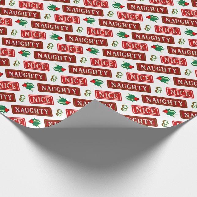 Papier Cadeau Naughty et Nice Noël (Coin)