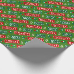 Papier Cadeau Naughty et Nice Noël