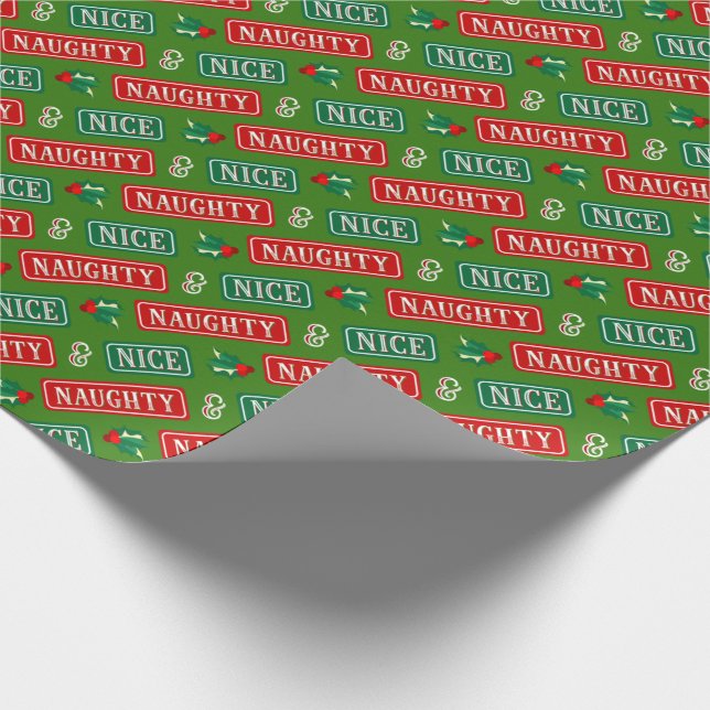 Papier Cadeau Naughty et Nice Noël (Coin)