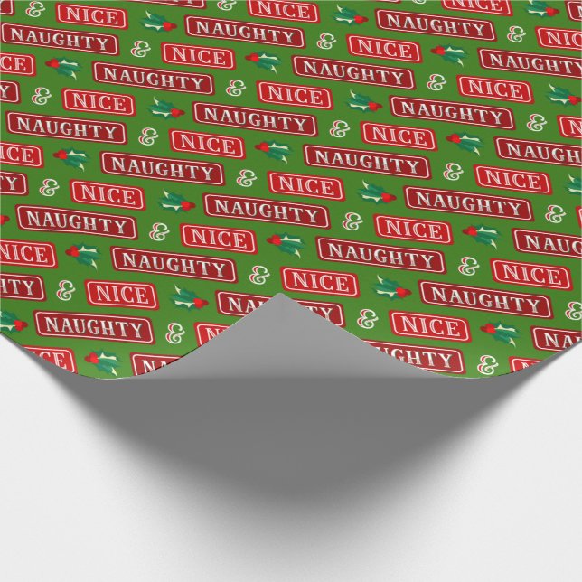 Papier Cadeau Naughty et Nice Noël (Coin)