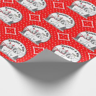 Papier Cadeau Naughty & Nice Old English Sheepdogs (Grey 1)