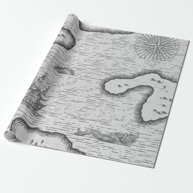 Papier Cadeau Nautique vintage (Déroulé)