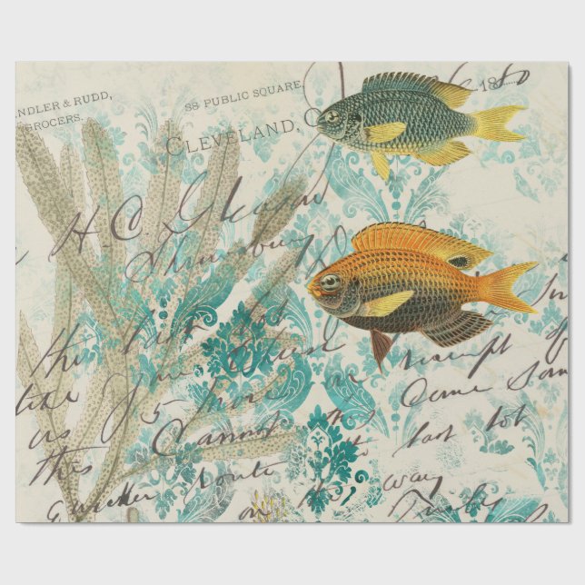 Papier Cadeau Nautique vintage (Plat)