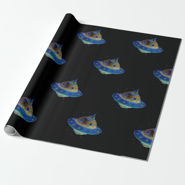 Papier Cadeau Navire spatial (Déroulé)
