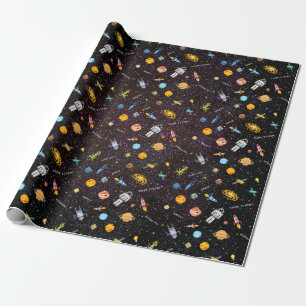 Papier Cadeau Navires spatiaux enveloppant du papier