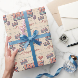Papier Cadeau Né en 1985 Édition limitée Vintage Rétro 80s