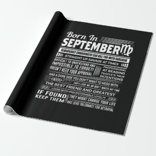 Papier Cadeau Né en septembre virgo drôle cadeau d'anniversair