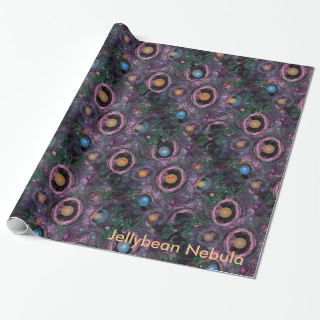 Papier Cadeau Nébuleuse de bonbon mou, où des bonbons mous sont (Déroulé)