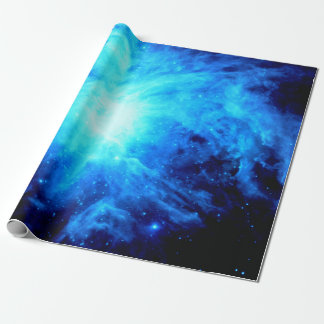 Papier Cadeau Nébuleuse d'Orion Bleu Vibrant