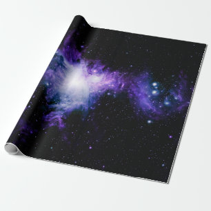 Papier Cadeau Nébuleuse d'Orion Longue Bleu Violet