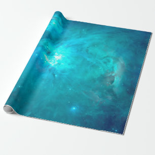 Papier Cadeau Nébuleuse d'Orion Turquoise Bleu-vert