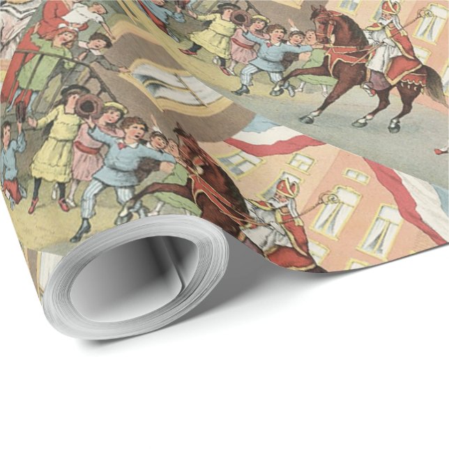 Papier Cadeau Néerlandais Sinterklaas de jour de St Nick sur le (Coin rond)