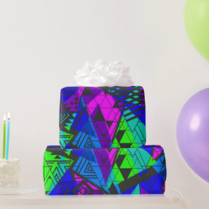 Papier Cadeau Neon abstrait.