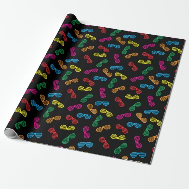 Papier Cadeau Neon Classic Lunettes de soleil Motif (Déroulé)