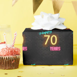 Papier Cadeau néon Connexion Brick pour 70e anniversaire